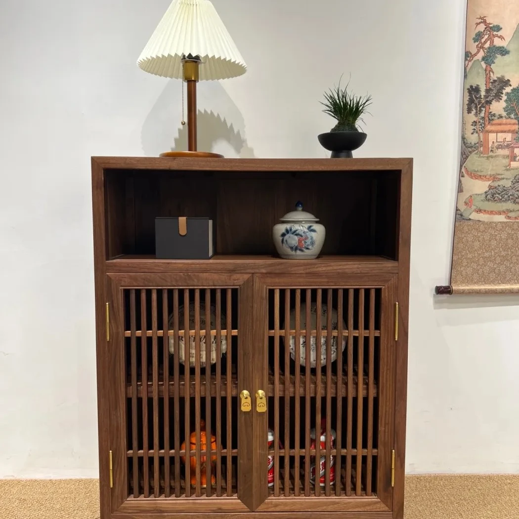 爆款 | 黑胡桃新中式边柜矮柜 一件套 78*34*100