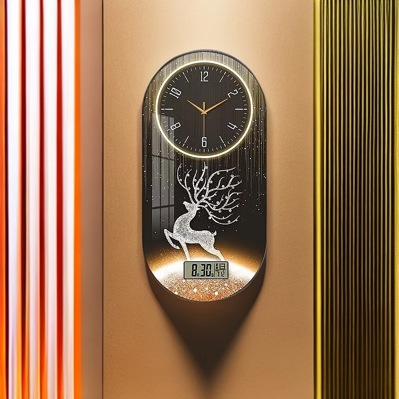 Z款＋时钟＋客厅现代轻奢钟表挂钟家用餐厅万年历电子时钟时尚创意