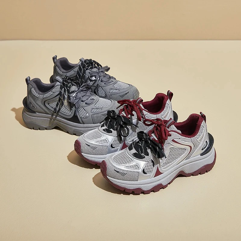 Z2024秋季运动老爹鞋增高女鞋跟高5厘米休闲时尚鞋跑步轻便透气