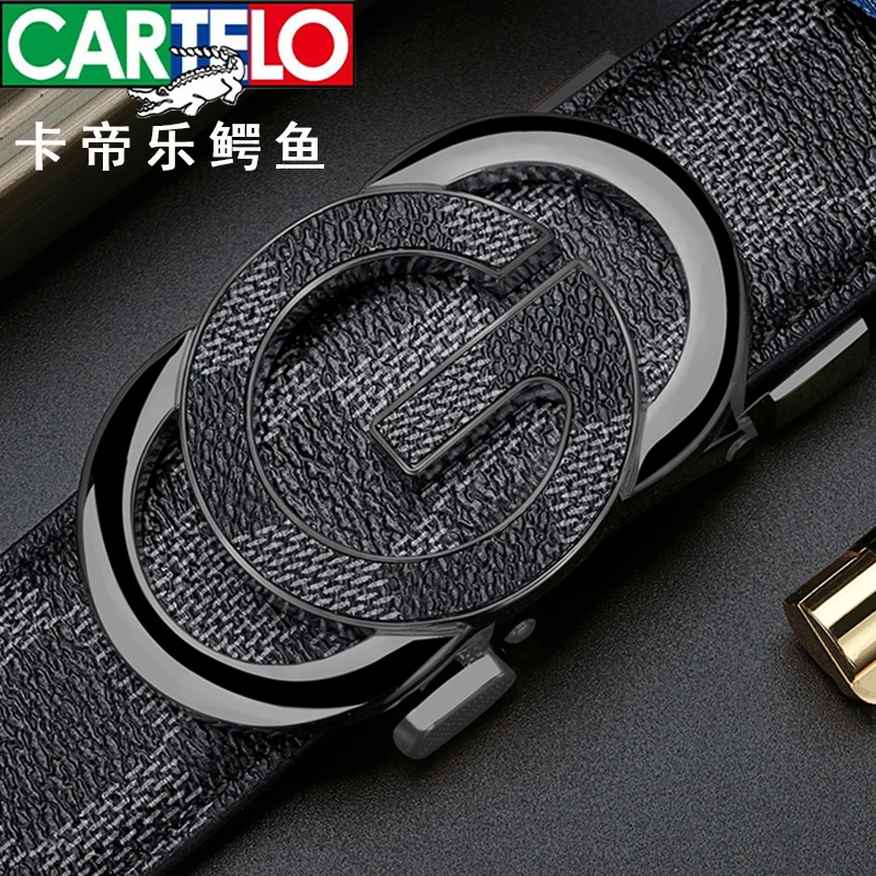 CARTELO/卡帝乐鳄鱼男士皮带自动扣牛皮休闲百搭真皮裤腰带青年潮