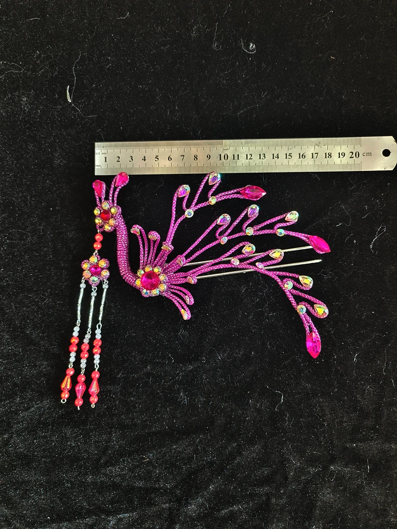 京剧戏曲戏剧小姐花旦偏凤古装汉服水钻纯手工彩色发簪头饰发货