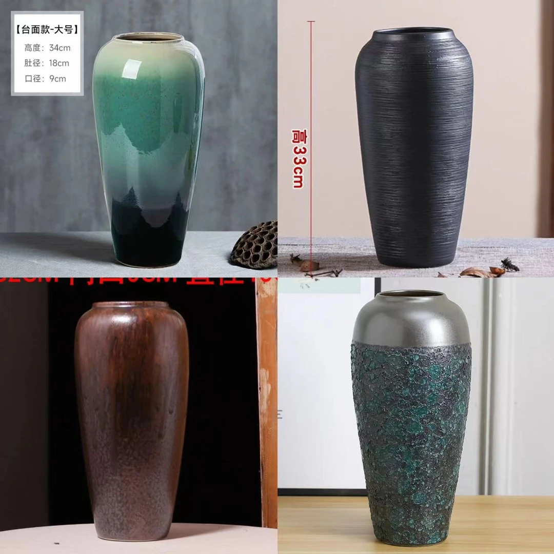 景德镇陶瓷花瓶摆件客厅插花落地高级感中式手工花瓶