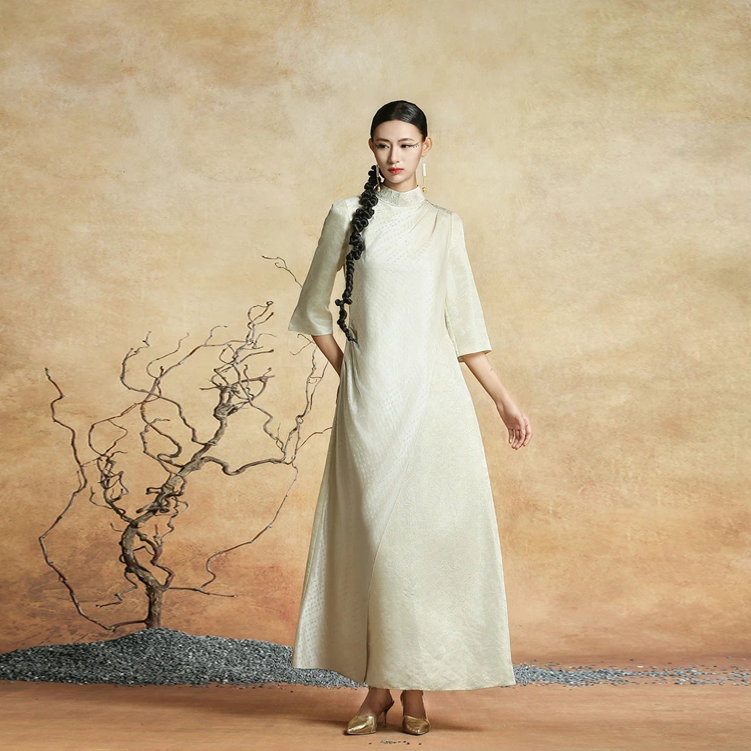 JIXIANGYIJIA/吉祥衣家典雅玉箸 连衣裙新中式国风女装 943237040