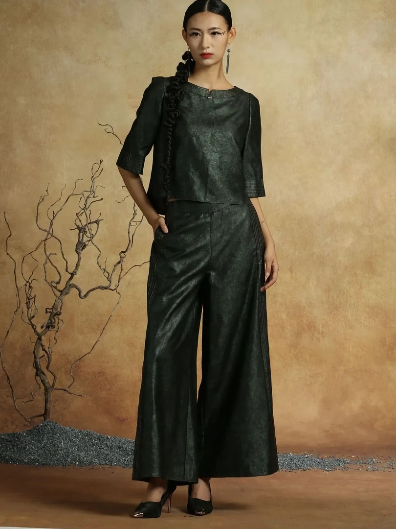 JIXIANGYIJIA/吉祥衣家青镜秋月明 裤子新中式国风女装 942227013