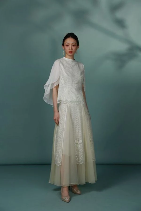 吉祥衣家【暮成雪】新中式国风白色裙女秋新款气质显瘦932255111