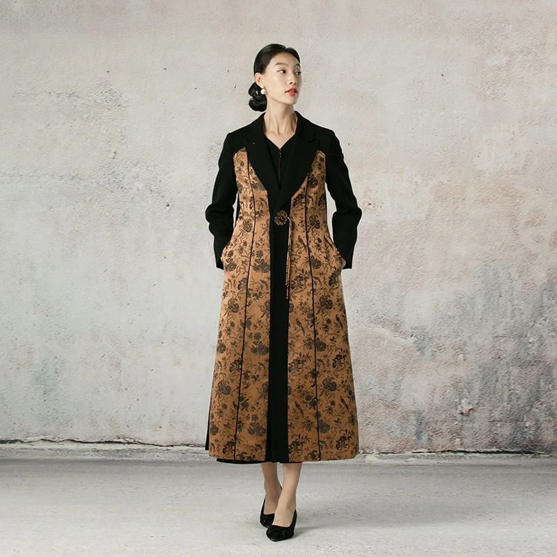 JIXIANGYIJIA/吉祥衣家芙蓉生翠水 秋冬新中式气质大衣934286134