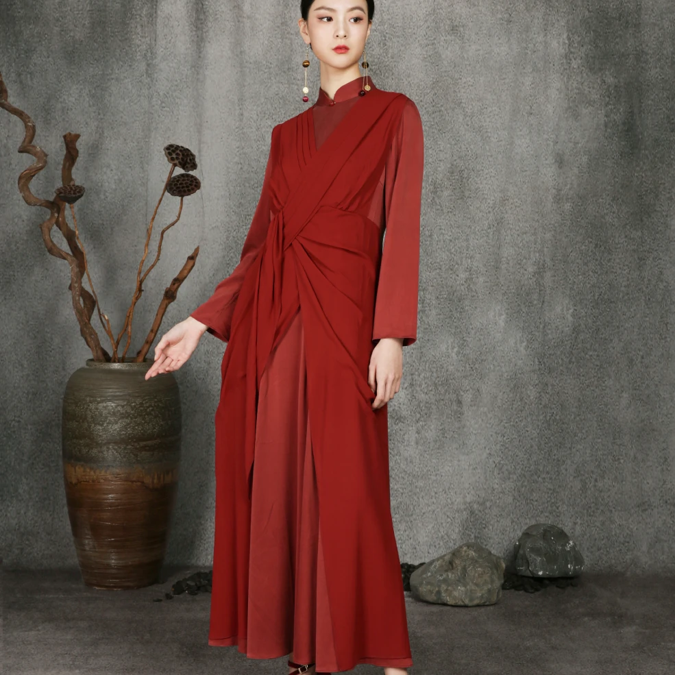 JIXIANGYIJIA/吉祥衣家飞天望世寰 连衣裙新中式国风 923233024