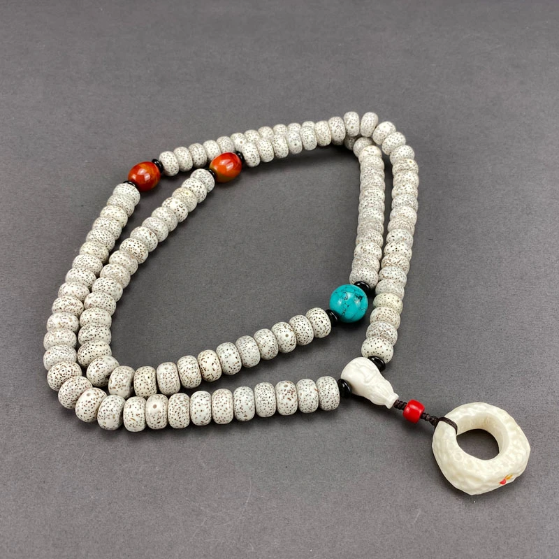 精品高货星月菩提手串108颗（12*8mm）高抛顺白高密佛珠念珠脖挂