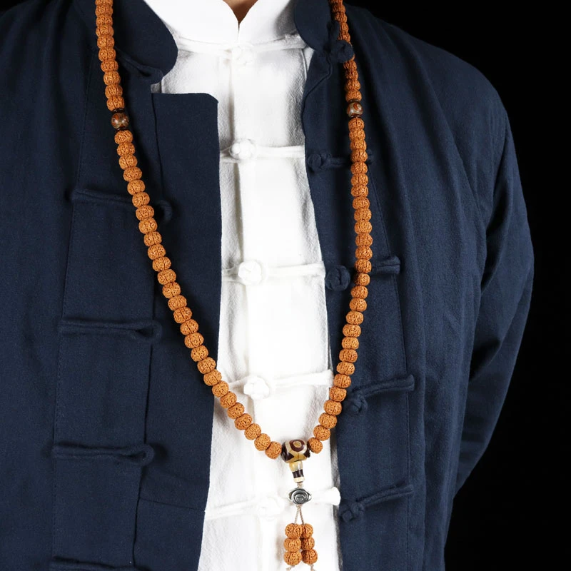 六瓣小金刚树王菩提子手串108颗念珠脖挂项链