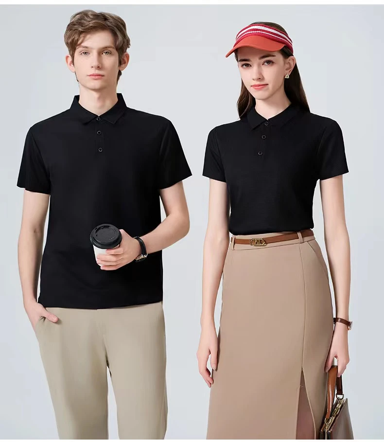 【立体硅胶】无痕POLO衫男女同款短袖