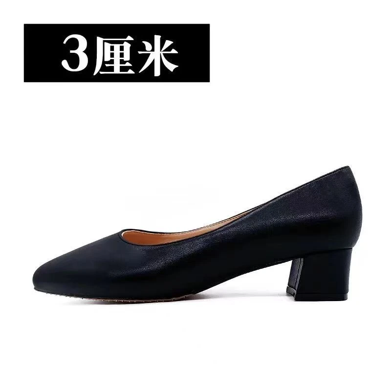 XL-3313加肥加宽3分跟粗跟羊皮鞋