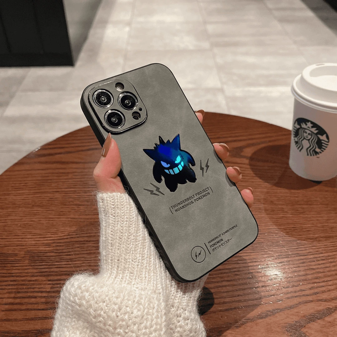 镭射耿鬼适用苹果13/12手机壳情侣iPhone14promax直边15pro全包11