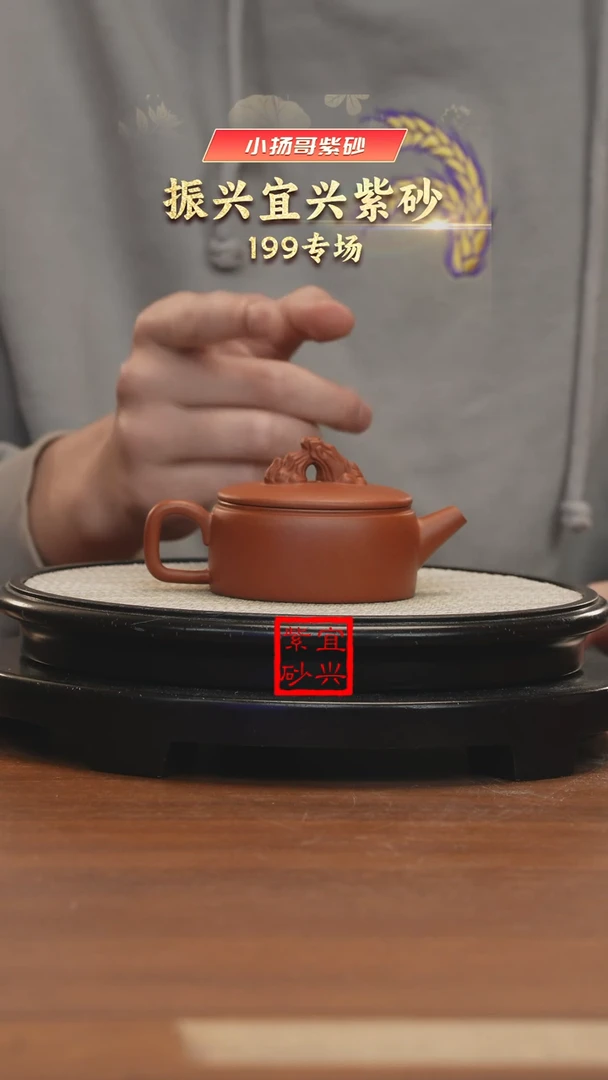【闪购商品】紫砂茶壶J2480王燕朱泥太湖石汉瓦