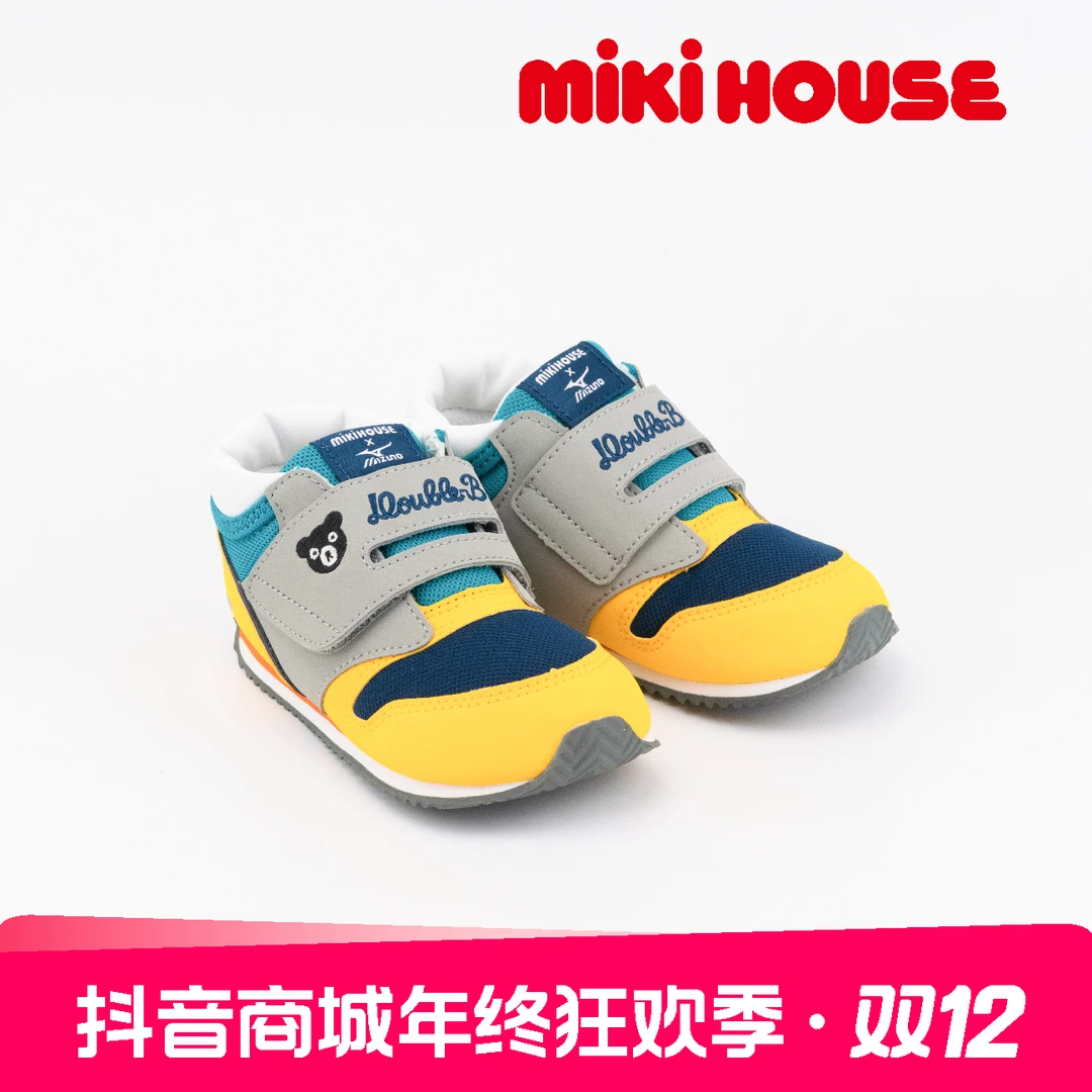 【2~9岁】MIKIHOUSE联名熊头刺绣魔术贴运动学步鞋61-9305-499