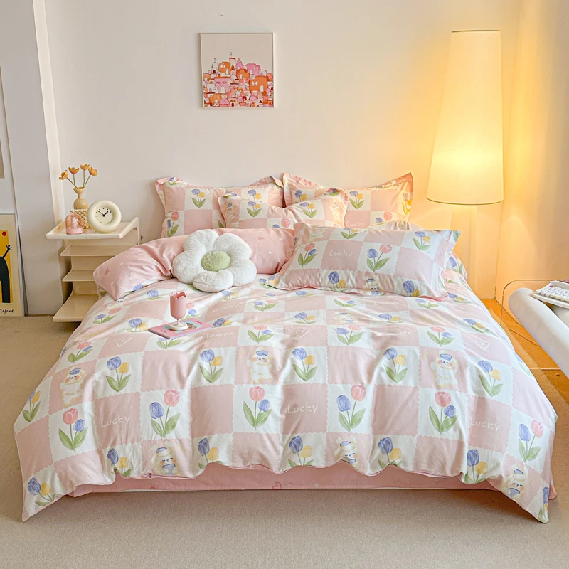 高支高密纯棉四件套100%全棉高品质床上用品4件套学生宿舍三件套