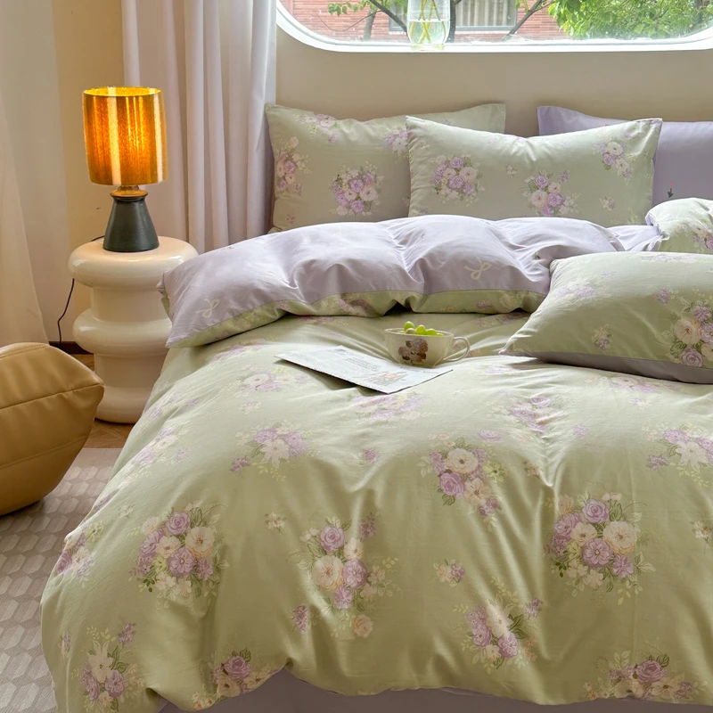 【七天试睡】新疆长绒棉全棉四件套 小清新纯棉4件套宿舍三件套亲肤