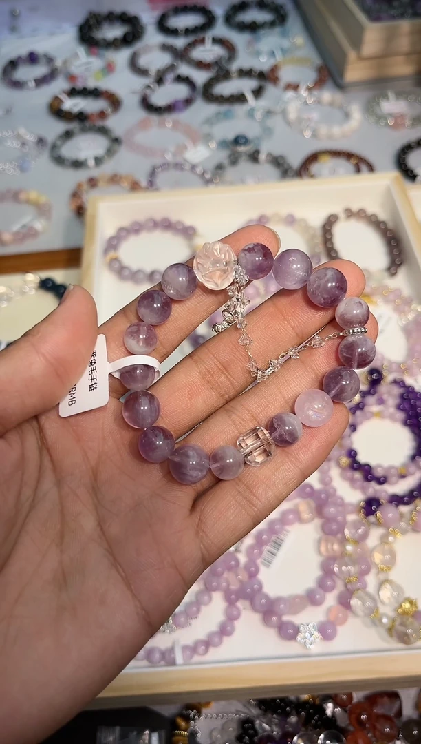 【闪购商品】水晶手链未镶嵌紫兔毛