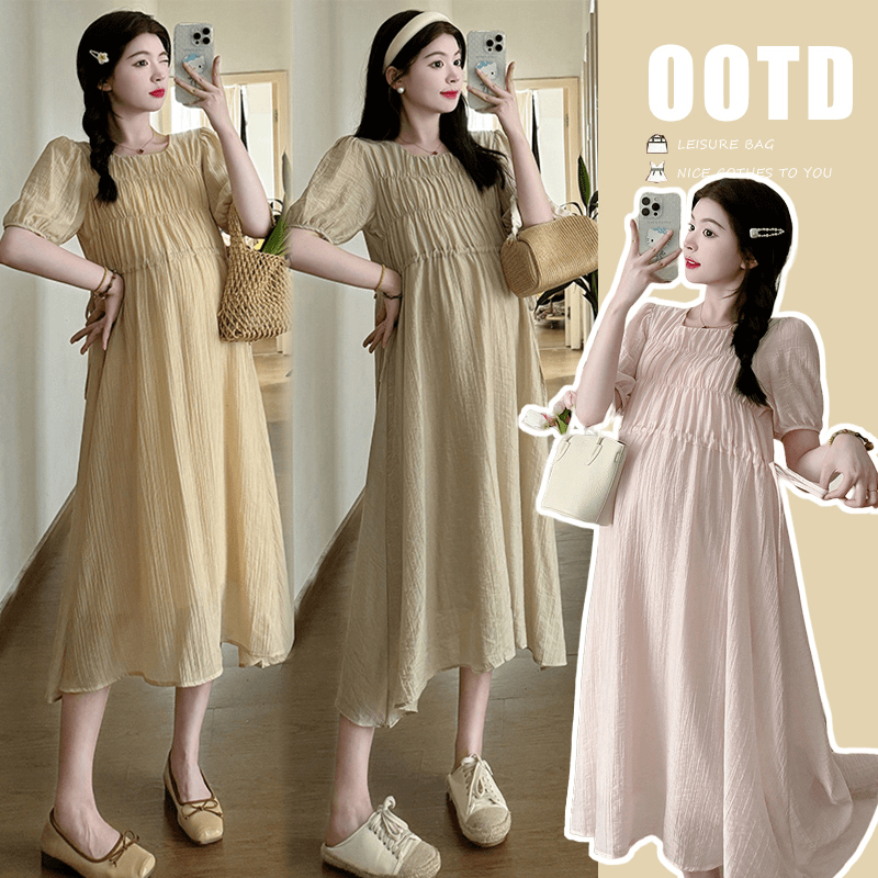 法式甜美粉色连衣裙女2024夏季新款法式温柔甜美减龄裙子