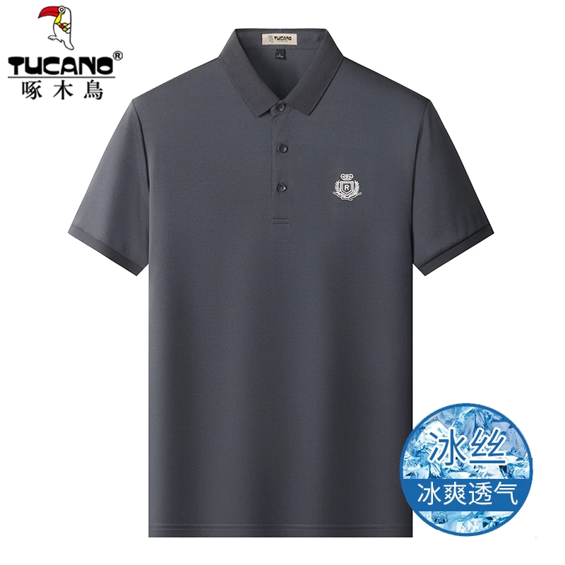 TUCANO/啄木鳥 夏季新款 冰丝 短袖t恤 男士翻领 polo衫 2402