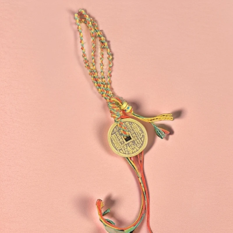 铜吊坠 铜花钱吊坠 编织款-111294