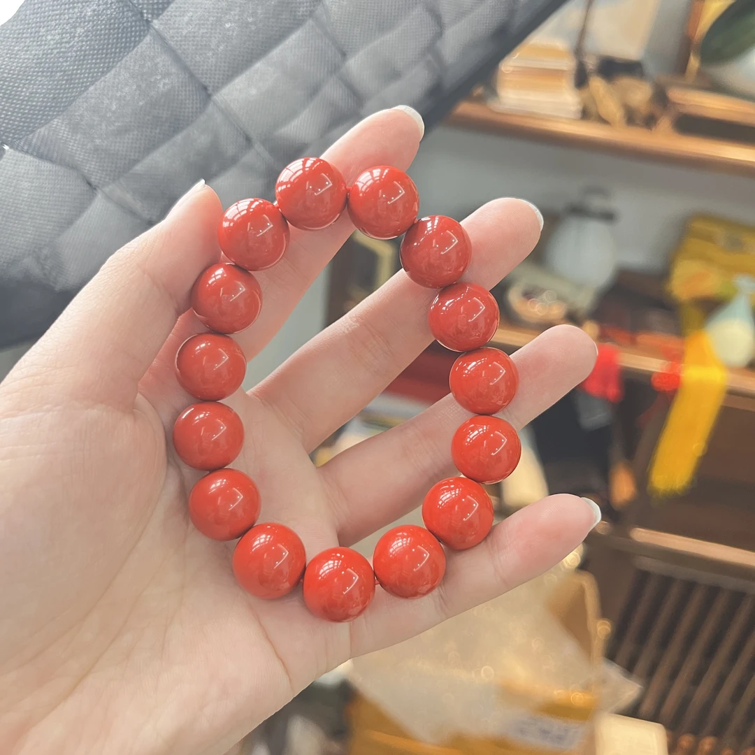 含辰砂工艺品朱砂手串14mm-510011