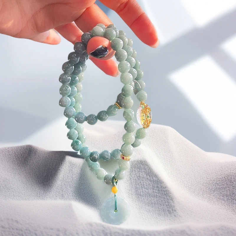 翡翠A货设计款平安扣吊坠7mm（备注）-112955