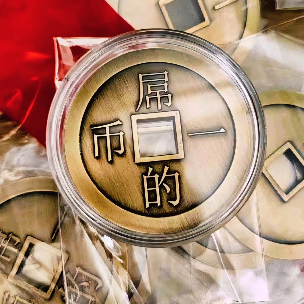 快乐文创超大50mm纯铜摆件屌的一币解压工艺品限量100枚实心圆形
