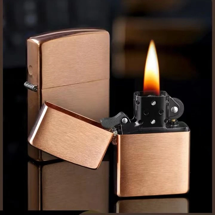 ZIPPO/之宝【纯紫铜光板】美版-48107-黑内胆-简洁光面原装MBX1H1M1