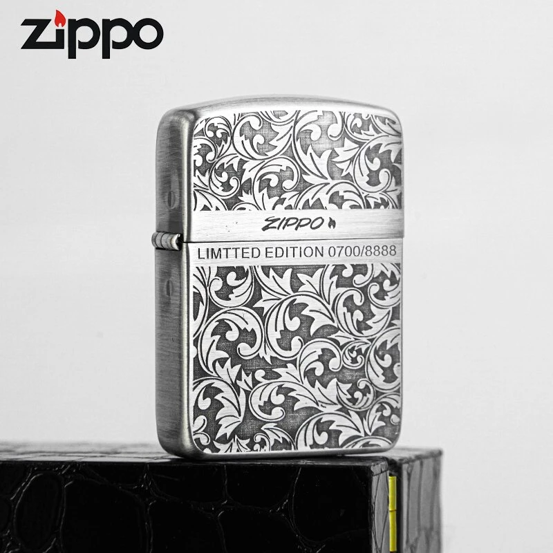 ZIPPO/之宝【限量熏银唐草】1941军机 双面雕刻 防风打火机 DYX1H1