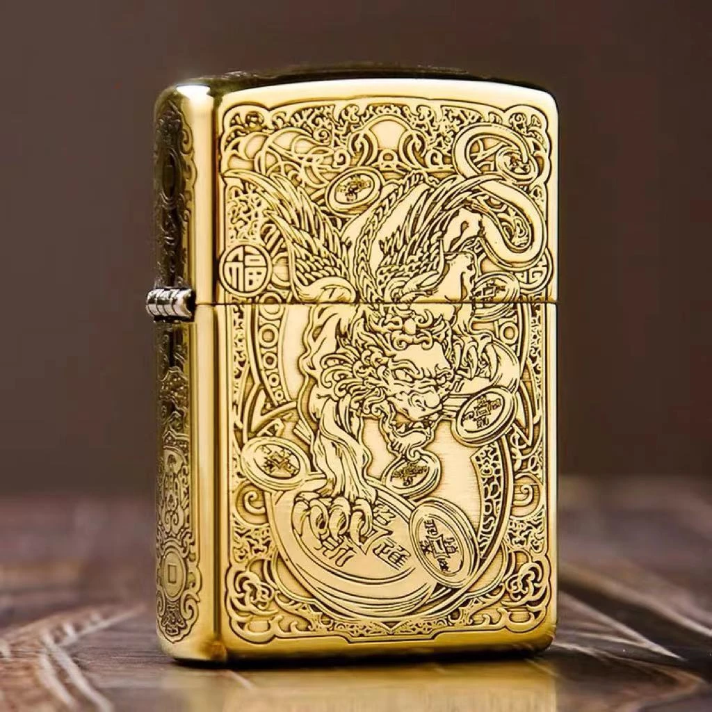 ZIPPO/之宝【五面貔貅】精雕刻黄铜常规盘玩送礼防风打火机DY9902DK