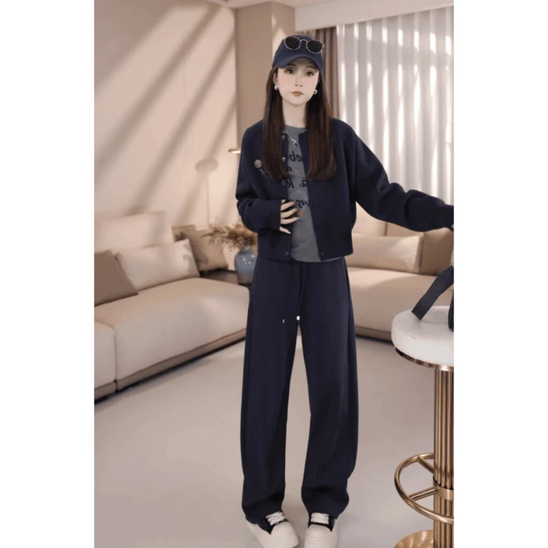 【率性十足】B90091秋季新款时尚慵懒纯色开衫针织毛衣外套