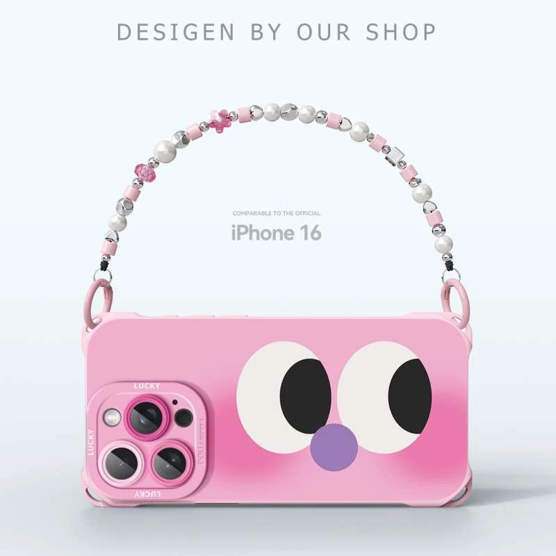 适用苹果16手机壳新款iphone16promax串珠手链15pro手提包13硅胶