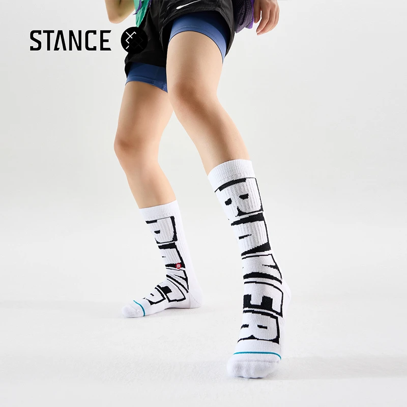 STANCE 滑板手BAKER联名款时尚男女舒适556中筒休闲袜子字母-D