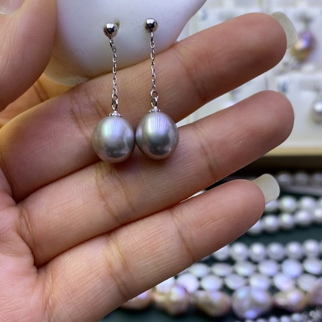 淡水珍珠耳饰银S925镶嵌