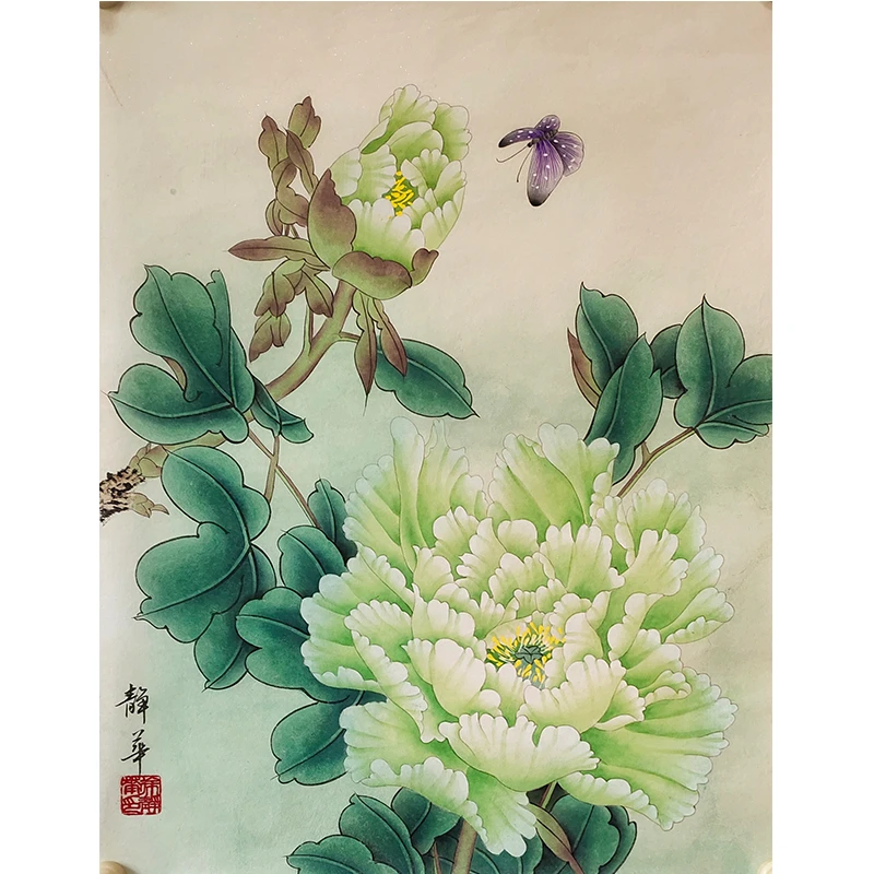 工笔牡丹花  富贵花开  客厅 玄关 卧室 走廊 装饰画