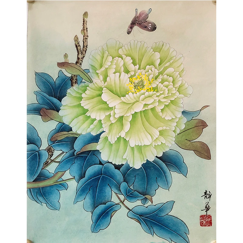 工笔牡丹花  富贵花开  客厅 玄关 卧室 走廊 装饰画