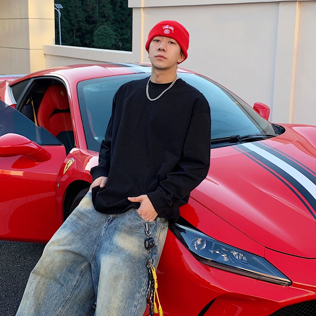 纯色320g春秋款长袖t恤男圆领宽松纯白色卫衣新疆纯棉日系打底衫