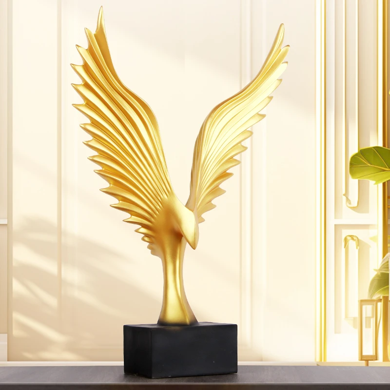 大展宏图金色老鹰大鹏展翅办公室桌面装饰品工艺品餐边柜轻奢高档