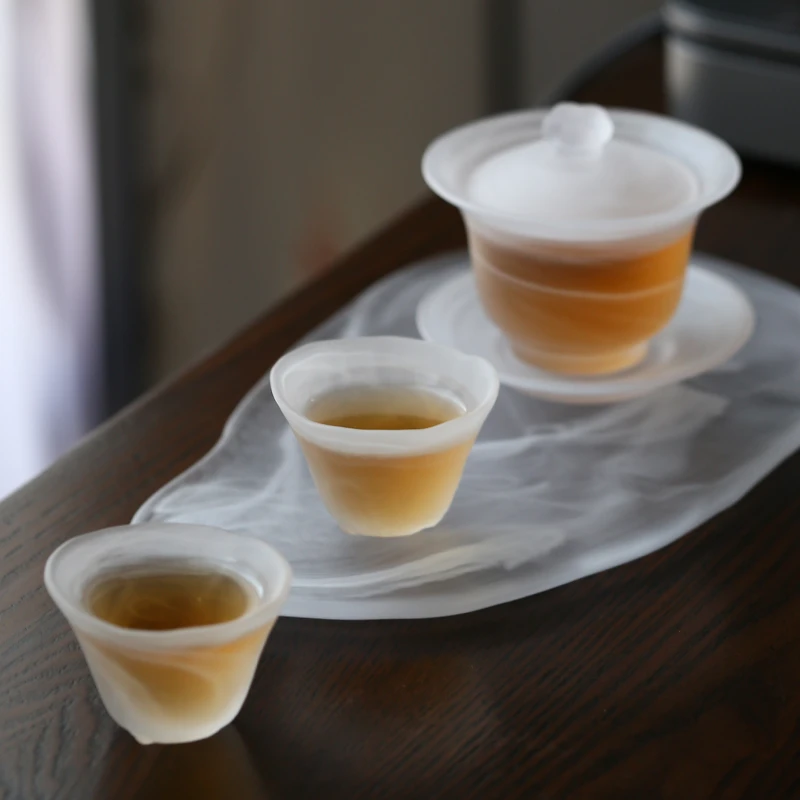 伍家坊云彩琉璃茶具套装高档功夫茶具套组家用办公室泡茶盖碗茶杯
