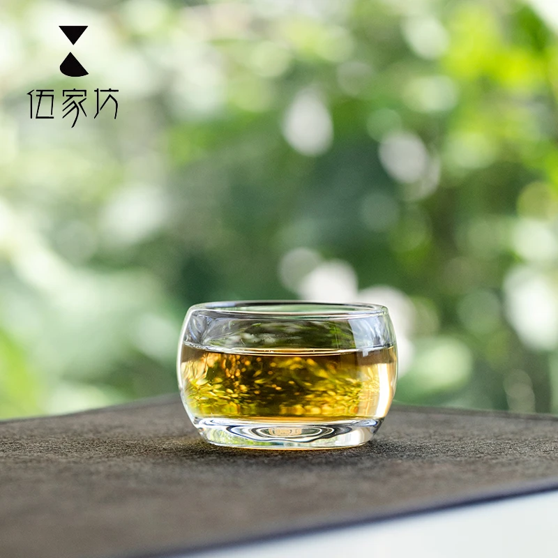 伍家坊新品水晶玲珑茶杯禅意茶道主人杯防烫个人杯茶道品茗杯家用