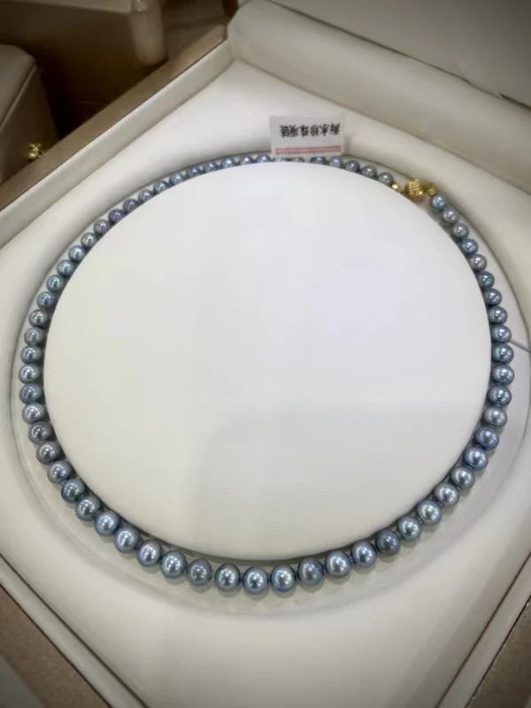 【崋珍珠宝】天空蓝海水Akoya珍珠颈饰HZXL006