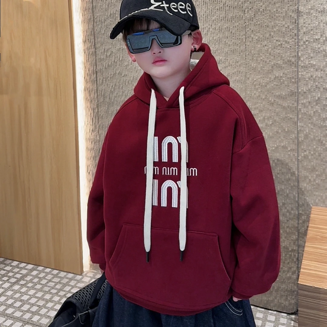 加绒儿童中大童秋冬洋气休闲加厚男孩女孩男童衣服6-12岁潮款直播