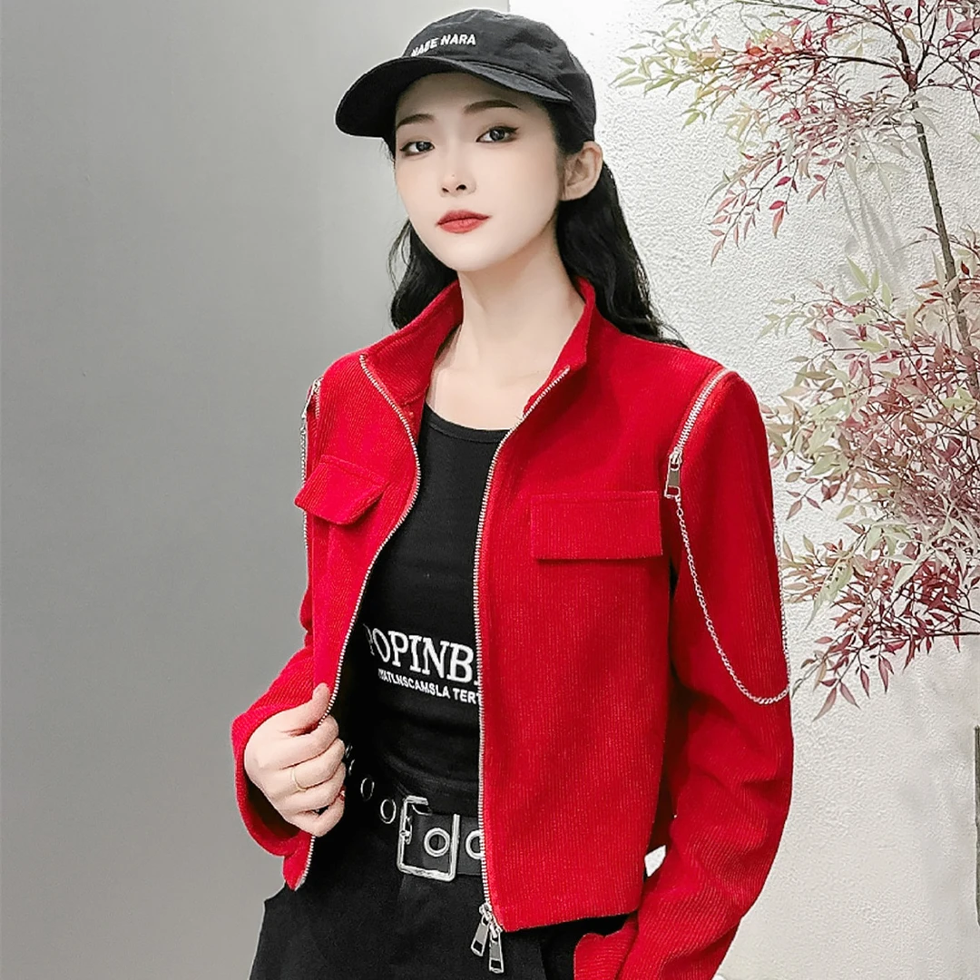 2024春季网红时尚休闲潮流百搭短款上衣女外套280立领
