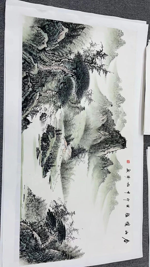 《荣宝轩》国画作品 横幅山水 作者666