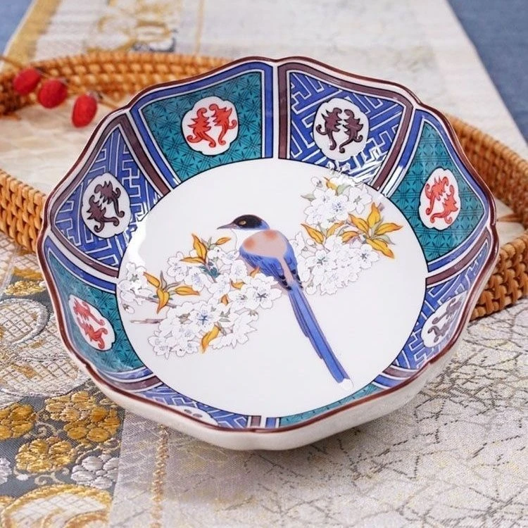 【尔滨兄弟专属】正品严选九谷烧美山手绘交趾釉福雀山鹰鸟汤碗手工