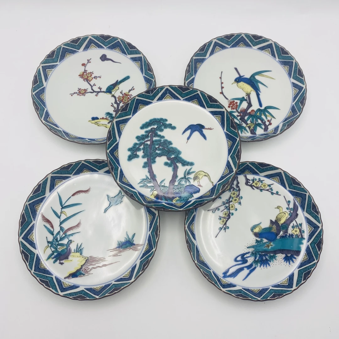 【尔滨兄弟专属】正品外贸进口瓷器九谷烧2024手绘花鸟绘变手绘圆盘