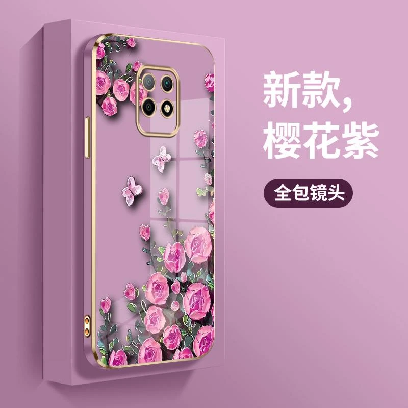 适用红米10X手机壳redmi10x5g简约红米10XPRO直边电镀壳M2004J7BC
