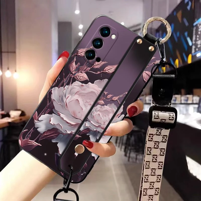 适用OPPOReno4手机壳PEAM00新款液态硅胶OPPOReno4Pro腕带支架PDP
