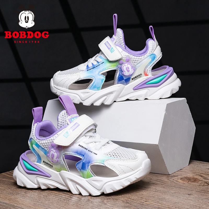 Bobdog/巴布豆2024夏季潮流新款童鞋小女孩软底沙滩鞋大童运动鞋
