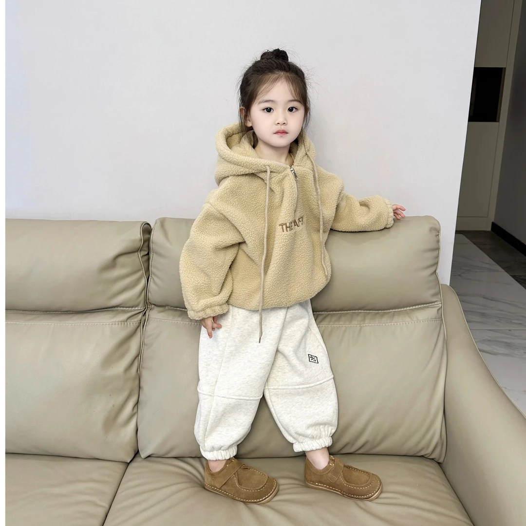 《现货》2024深秋冬款男童女童韩国童装加绒加厚棉裤外穿百搭时尚